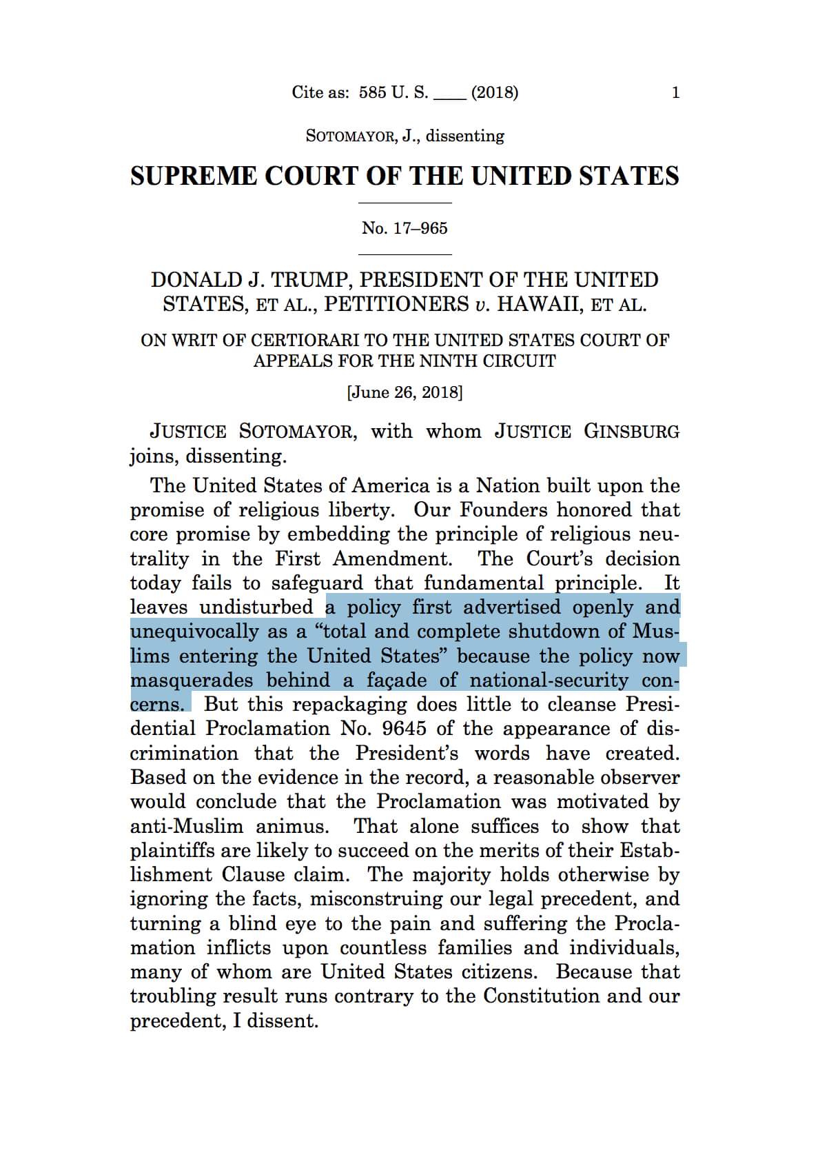 Trump v. Hawaii